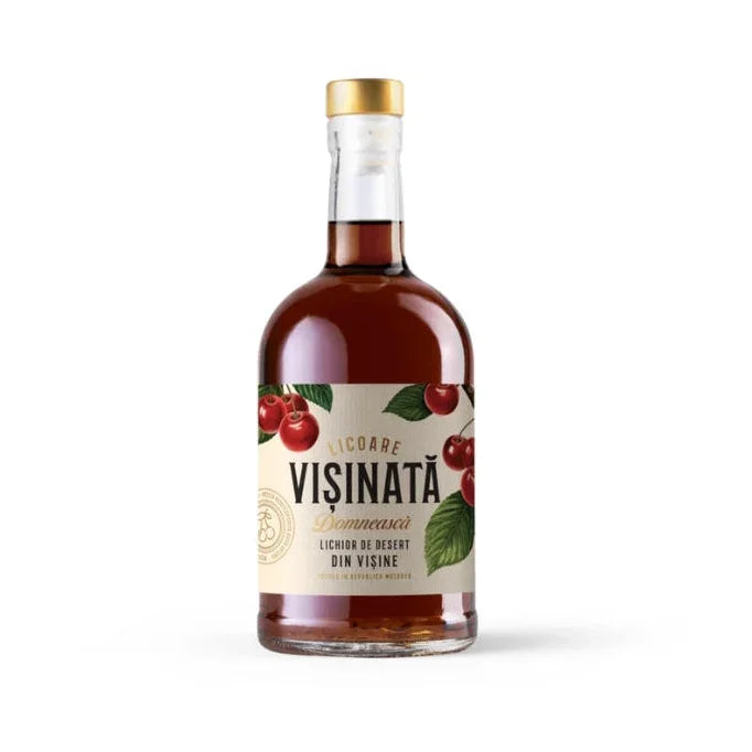 Bottle of Visinata liquor on a white background