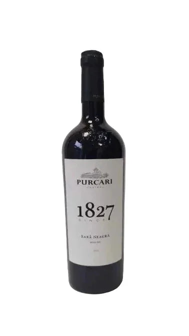 Purcari 1827 Rara Neagra dry red wine bottle with white label, Moldovan wine