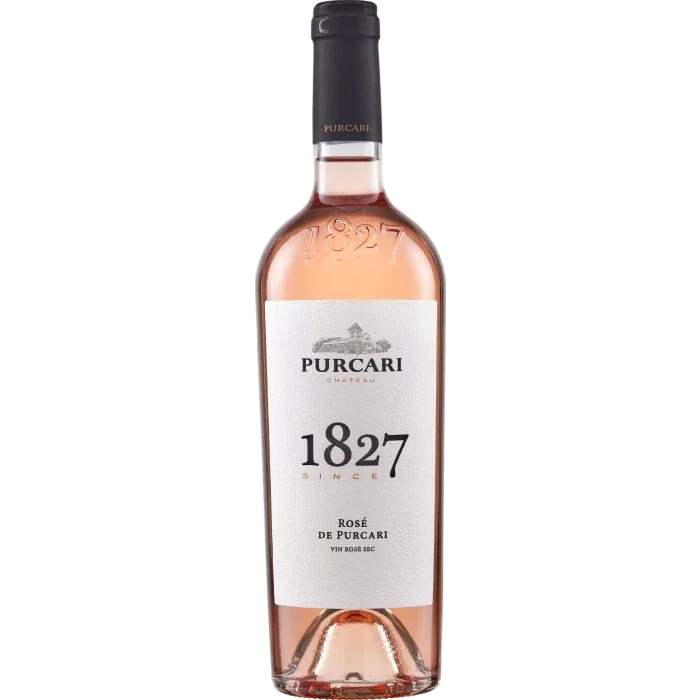 Bottle of rose de purcari wine