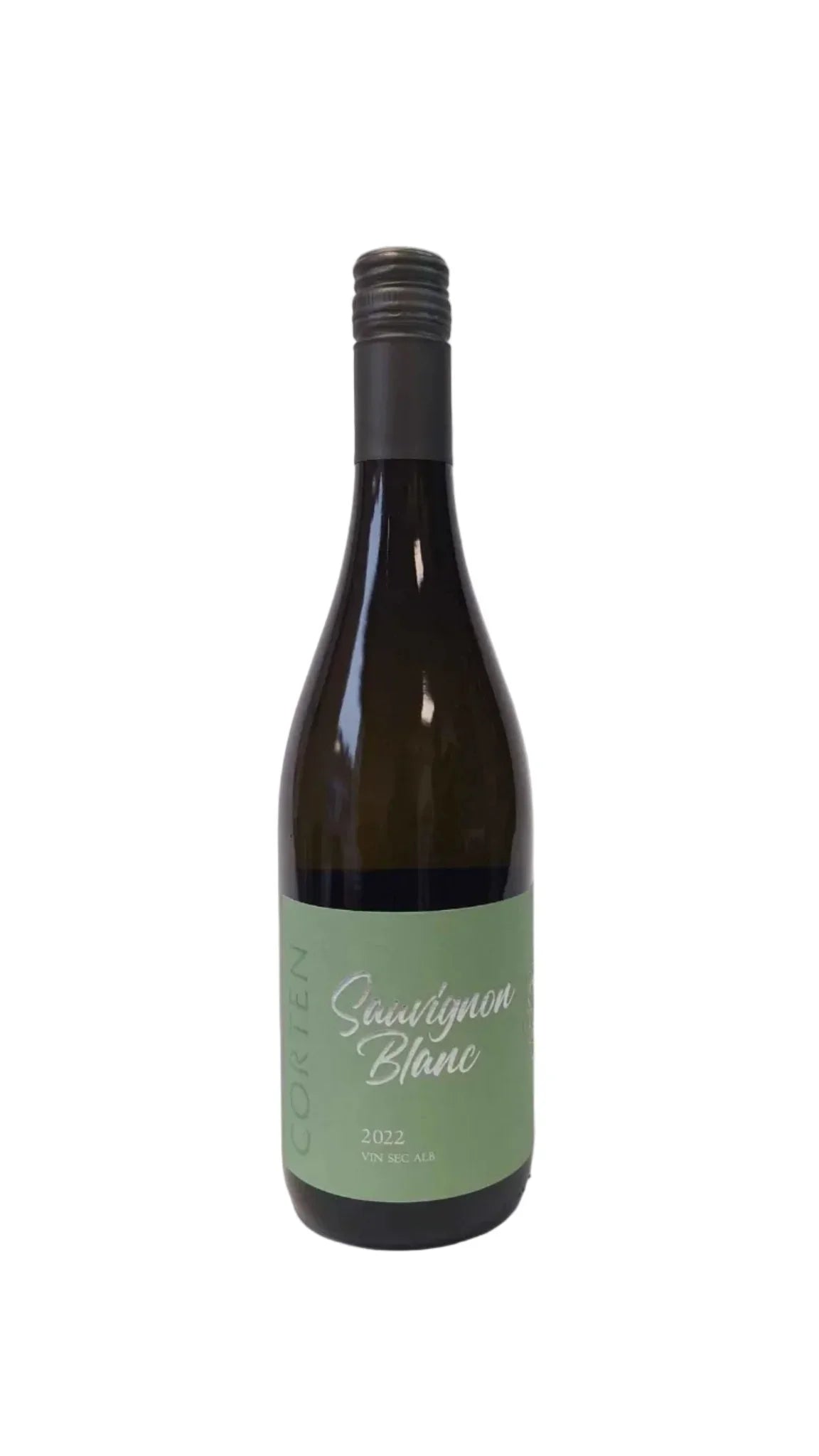 Corten Sauvignon Blanc 2022 Moldovan white wine bottle with green label