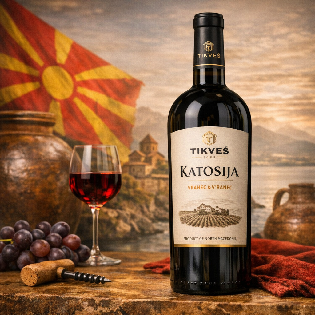 North Macedonian wine bottle