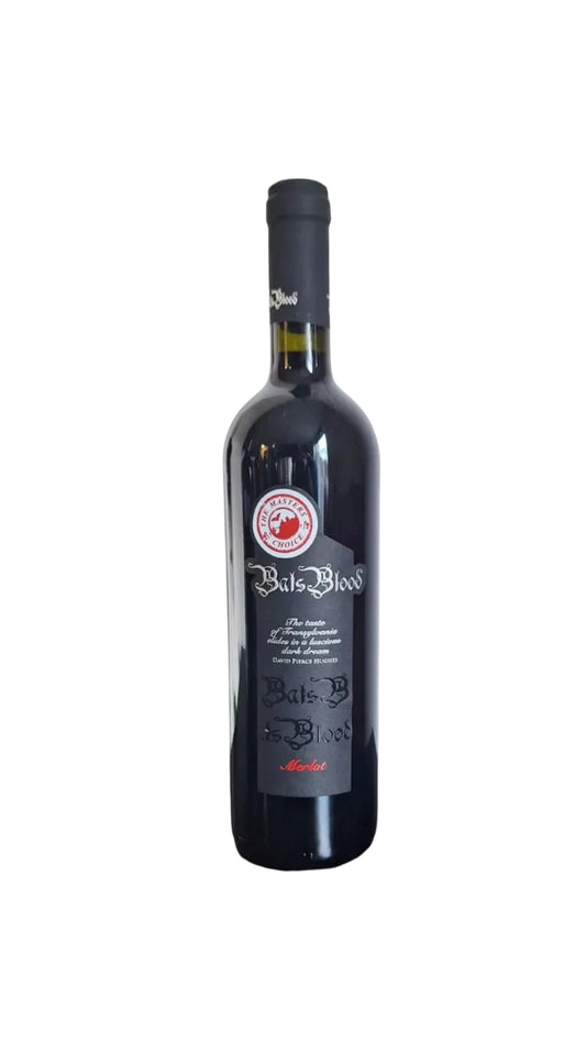 Bottle of Bats Blood wine on a white background