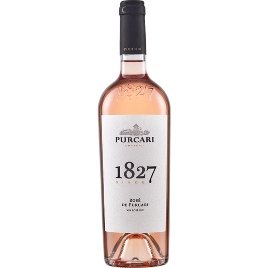 Bottle of rose de purcari wine